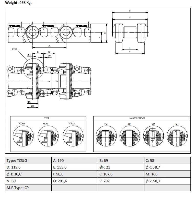 Excavator Parts for E315 Track Link Assembly drawing