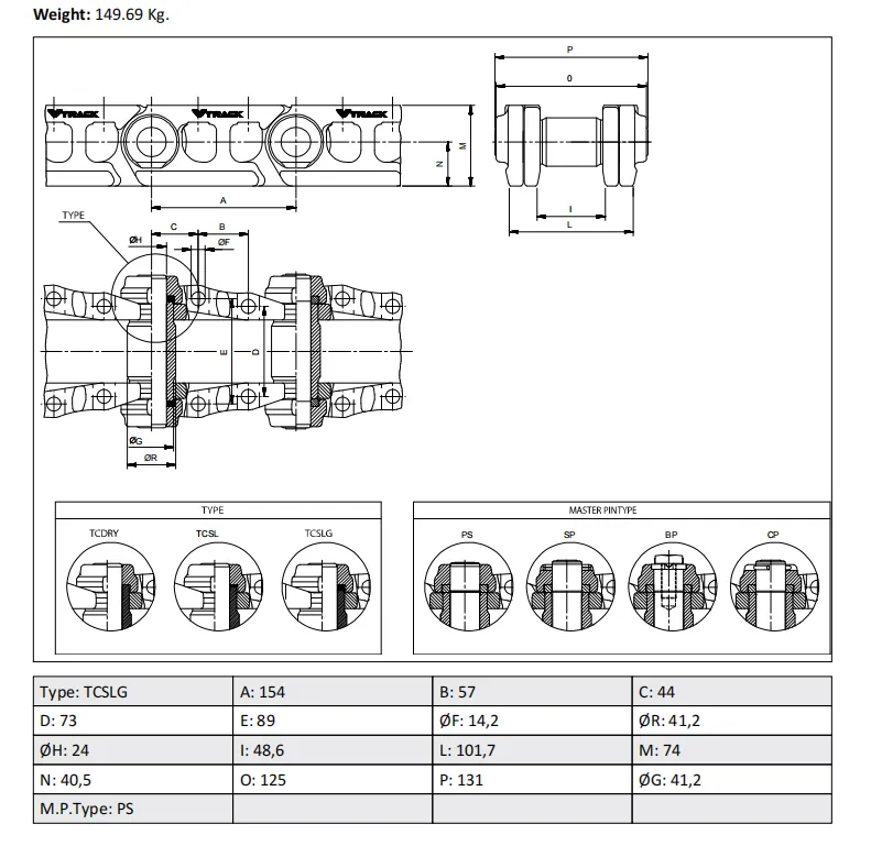 Excavator Parts for EC200 Track Link Assembly drawing